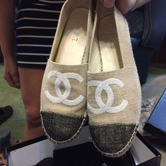 chanel espadrilles grey